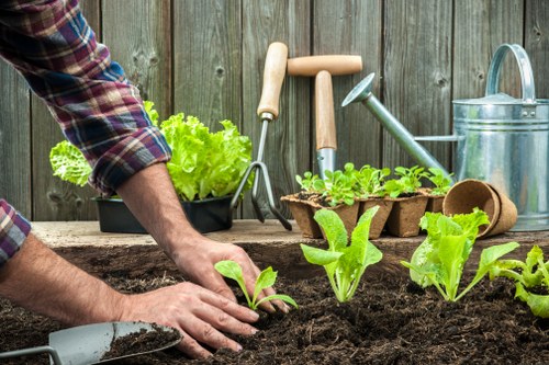 Outdoor landscaping work being scheduled and agreed in writing