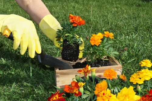 Public protection measures around an active landscaping area